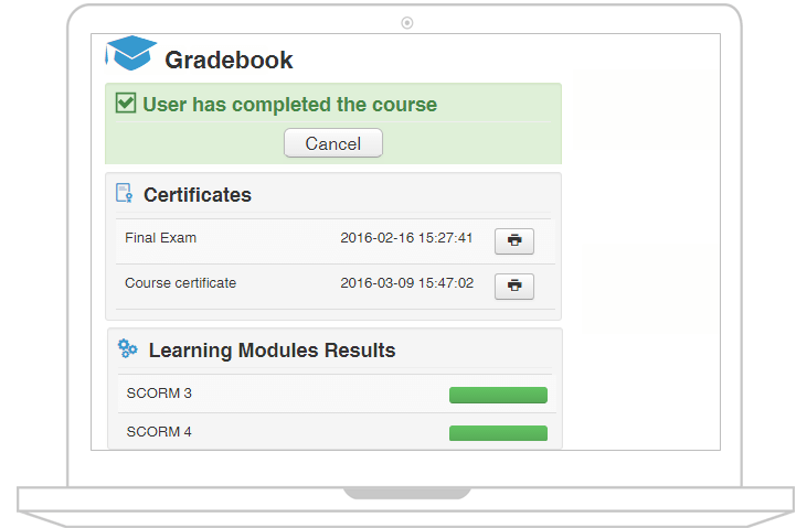 JoomLMS gradebook