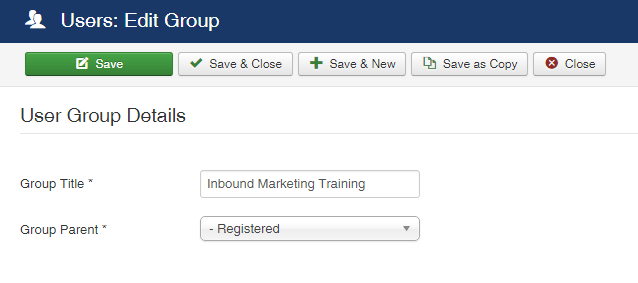 Joomla subgroups