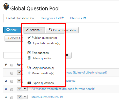 global pool actions joomlalms