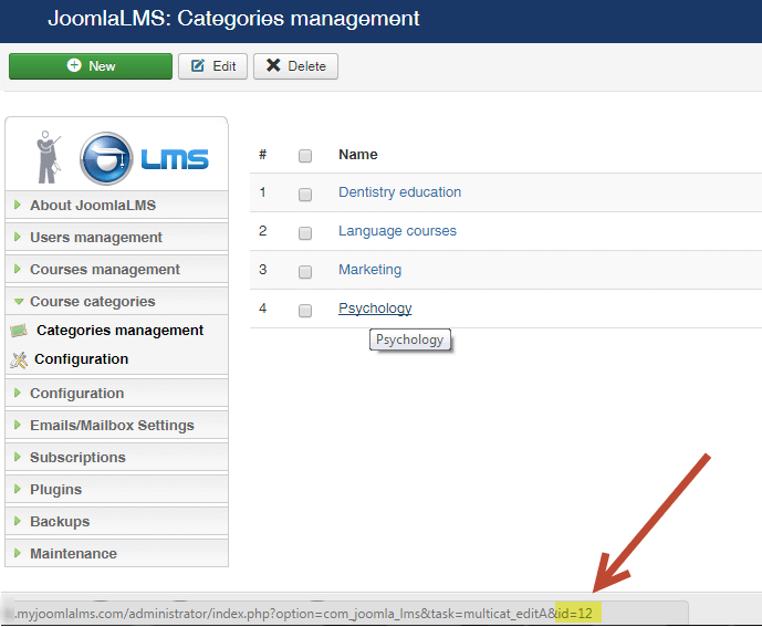 JoomLMS category id workaround