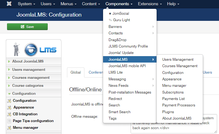 LMS Configuration