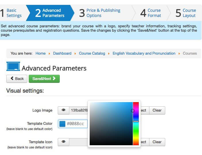 configure an individual color scheme