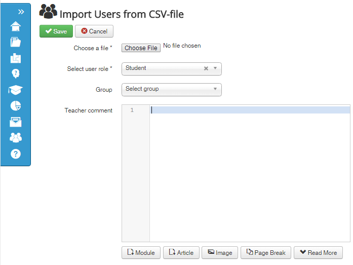  csv import students joomlms