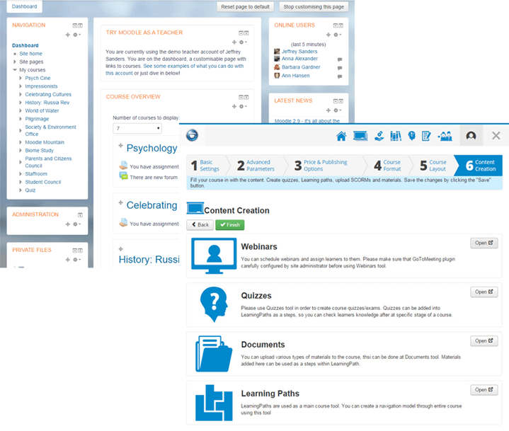 moodle vs joomlalms: user-friendliness