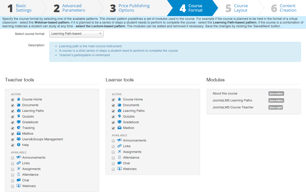 JoomLMS Modules