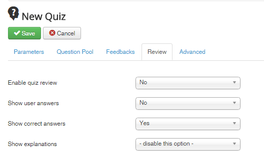 quiz review joomlalms